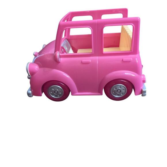 Li'l Woodzeez Camper Van Toy Car Jeep Van Pink Plastic Battat - Picture 1 of 6